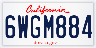 CA license plate 6WGM884