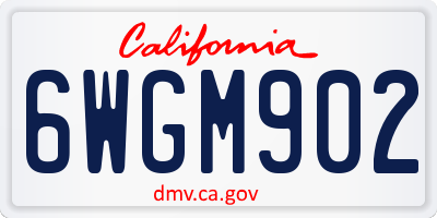 CA license plate 6WGM902