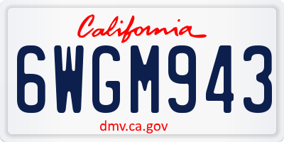 CA license plate 6WGM943