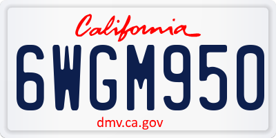CA license plate 6WGM950