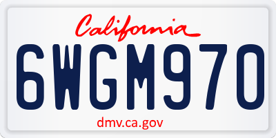 CA license plate 6WGM970