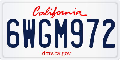 CA license plate 6WGM972