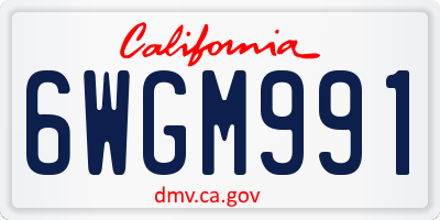 CA license plate 6WGM991