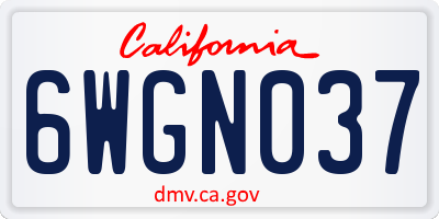 CA license plate 6WGN037