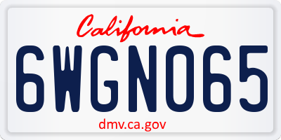 CA license plate 6WGN065