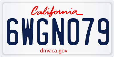 CA license plate 6WGN079