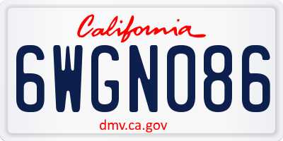 CA license plate 6WGN086