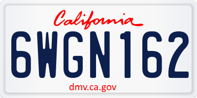 CA license plate 6WGN162