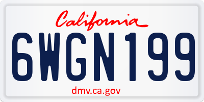 CA license plate 6WGN199