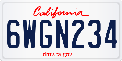 CA license plate 6WGN234