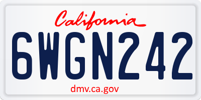 CA license plate 6WGN242