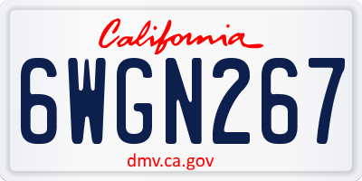 CA license plate 6WGN267