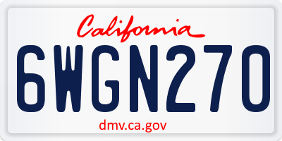 CA license plate 6WGN270