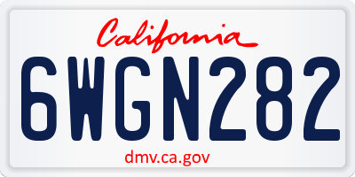 CA license plate 6WGN282