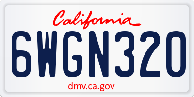 CA license plate 6WGN320