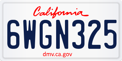 CA license plate 6WGN325
