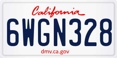 CA license plate 6WGN328