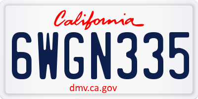 CA license plate 6WGN335