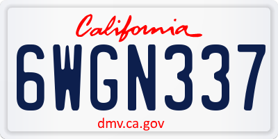 CA license plate 6WGN337