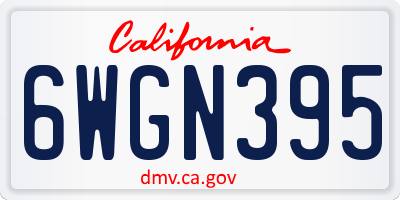 CA license plate 6WGN395