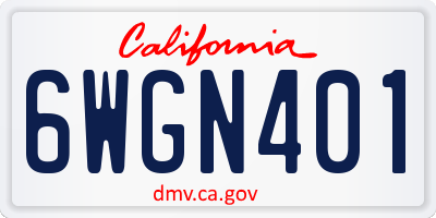 CA license plate 6WGN401