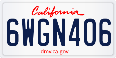 CA license plate 6WGN406