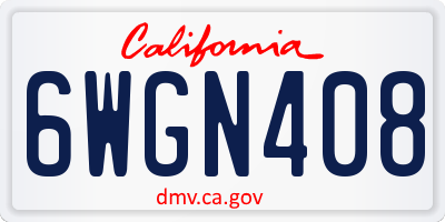 CA license plate 6WGN408