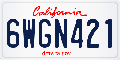 CA license plate 6WGN421
