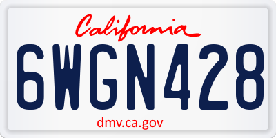 CA license plate 6WGN428