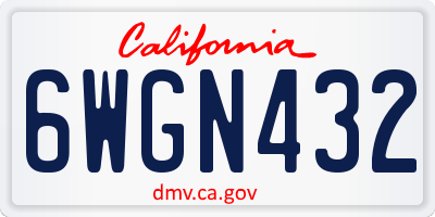 CA license plate 6WGN432