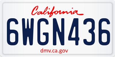 CA license plate 6WGN436