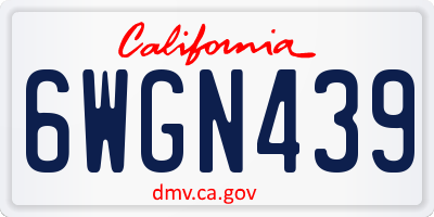 CA license plate 6WGN439
