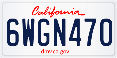 CA license plate 6WGN470
