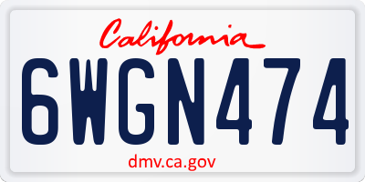 CA license plate 6WGN474