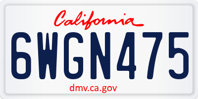 CA license plate 6WGN475