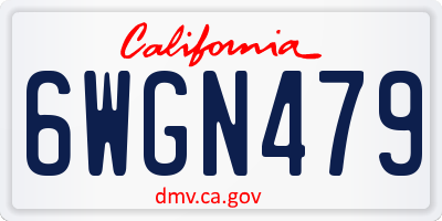 CA license plate 6WGN479