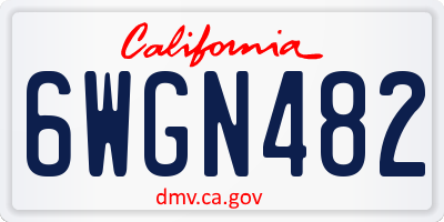CA license plate 6WGN482
