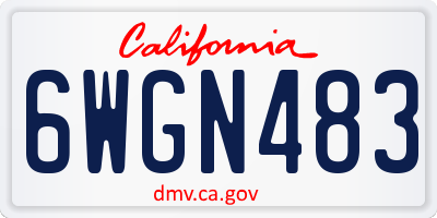 CA license plate 6WGN483