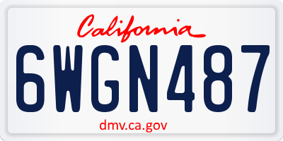 CA license plate 6WGN487