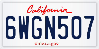 CA license plate 6WGN507