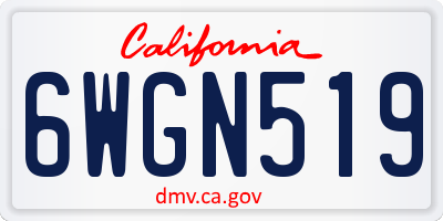 CA license plate 6WGN519