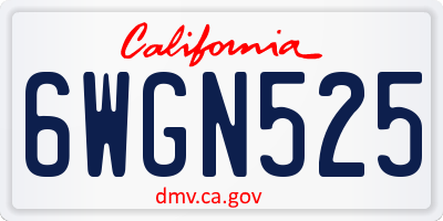 CA license plate 6WGN525