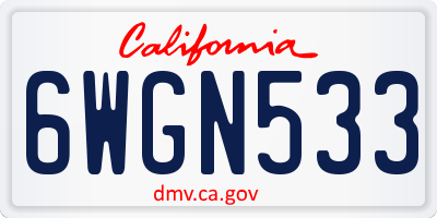 CA license plate 6WGN533