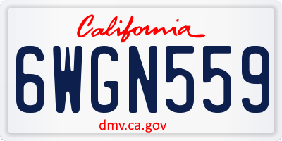CA license plate 6WGN559