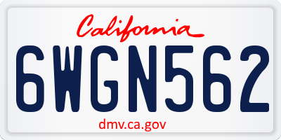 CA license plate 6WGN562