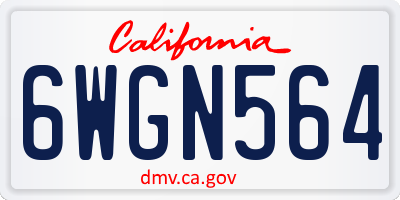 CA license plate 6WGN564