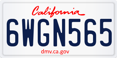 CA license plate 6WGN565