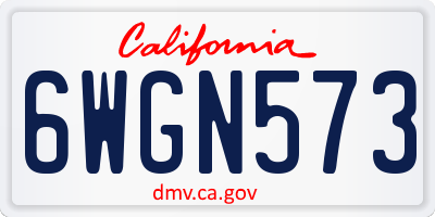 CA license plate 6WGN573