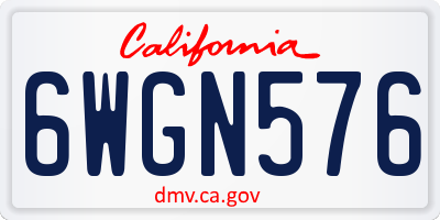 CA license plate 6WGN576