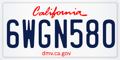 CA license plate 6WGN580